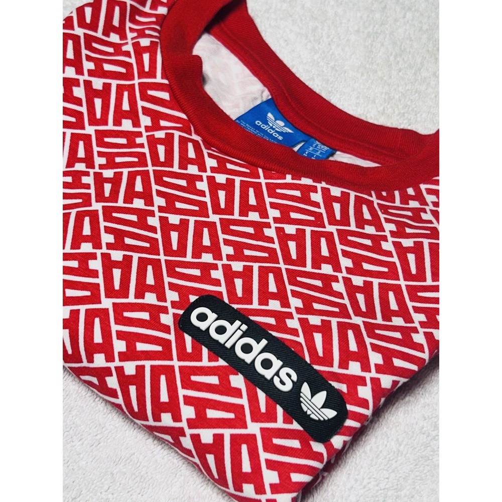 Vintage Vibe Adidas Originals Anichkov All Over Print Tee - Red/White Mens M